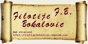 Filotije Bokalović vizit kartica